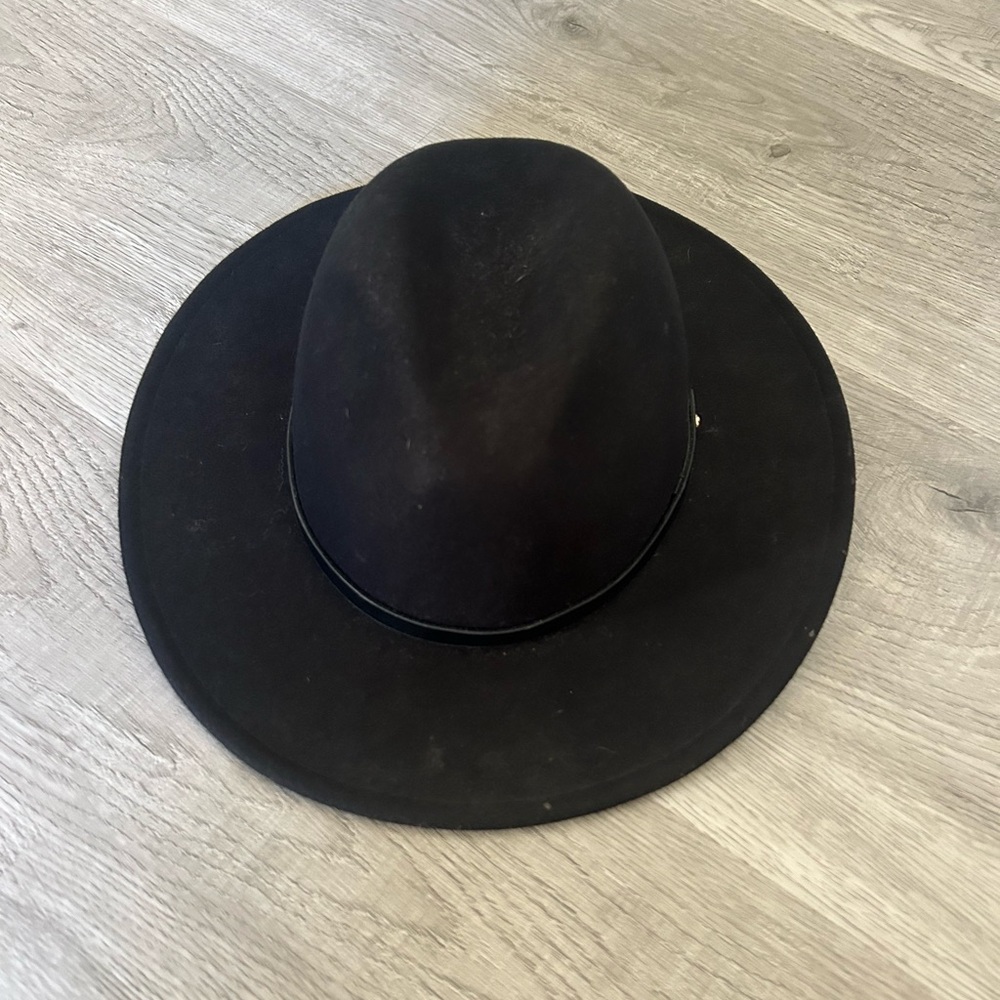 classic black wide-brim hat